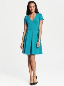 Ponte pleated fit and flare dress - $109.99 - banana republic.com