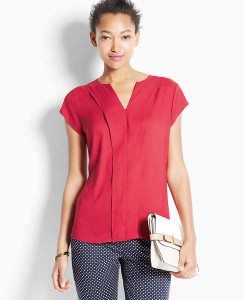 Split crepe top - $69 - anntaylor.com