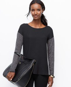 3 Tips to Dress to Work on Week-Ends - Marled Woven Top - $59.00 - Photo: anntaylor.com