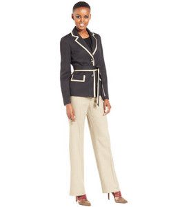Contrast piping pantsuit - $119.99 - Photo credit: macys.com