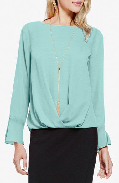 Corporate Catwalk: Flutter Cuff Pleat Front Blouse