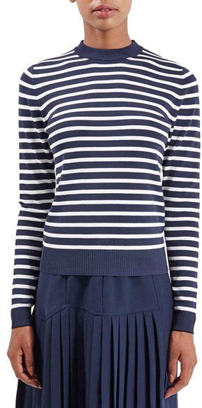Corporate Catwalk: Striped Long Sleeve Top
