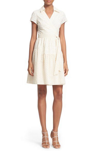 Corporate Catwalk: Eyelet Wrap Dress