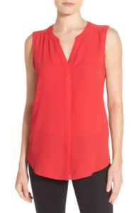 Corporate Catwalk; Split Neck Sleeveless BlouseCorporate Catwalk; Split Neck Sleeveless Blouse