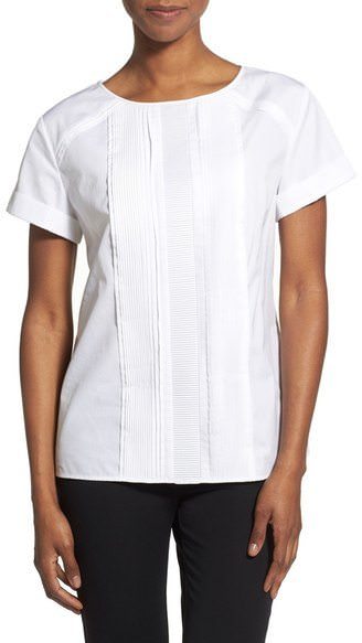 Corporate Catwalk: Short-Sleeve Pleat Top