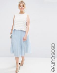 ASOS Curve Pleated Midi Skirt - Photo credit: shop style.com