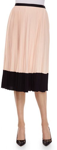 Corporate Catwalk: Pleated Two-Tone Skirt