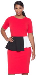 Eloquii Plus Size Colorblock Peplum Dress - Photo credit: shopstyle.com