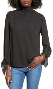 Wear to Work: Soprano Tie Detail Turtleneck Blouse