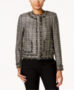 Tweed-fringe trim blazer - Photo credit: shopstyle.com