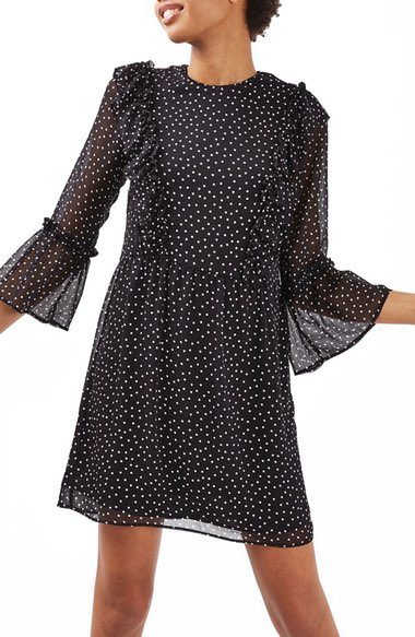 Wear to Work: Spot Ruffle Flute Dress