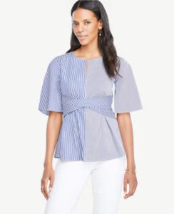 Wear to Work: Striped Poplin Twist Top - Photo credit: anntaylor.com