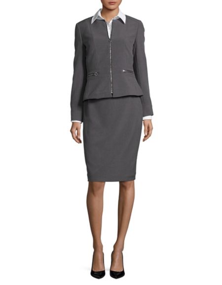 Workwear: Zippered Skirt Suit