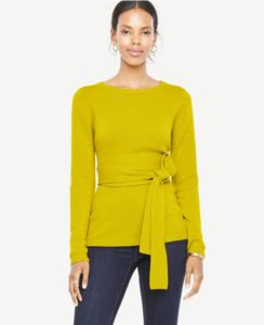 Workwear: Cashmere Belted Sweater - Photo credit: anntaylor.com