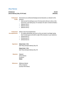 Microsoft Word Resume Template