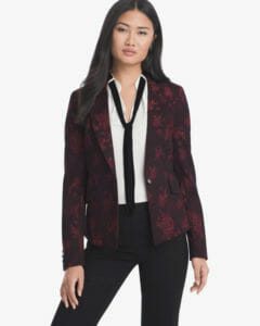 Rose-print Jacquard Blazer - Photo credit: whitehouseblackmarket.com