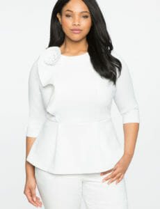 Workwear: Rosette Peplum Blouse - Photo credit: eloquii.com